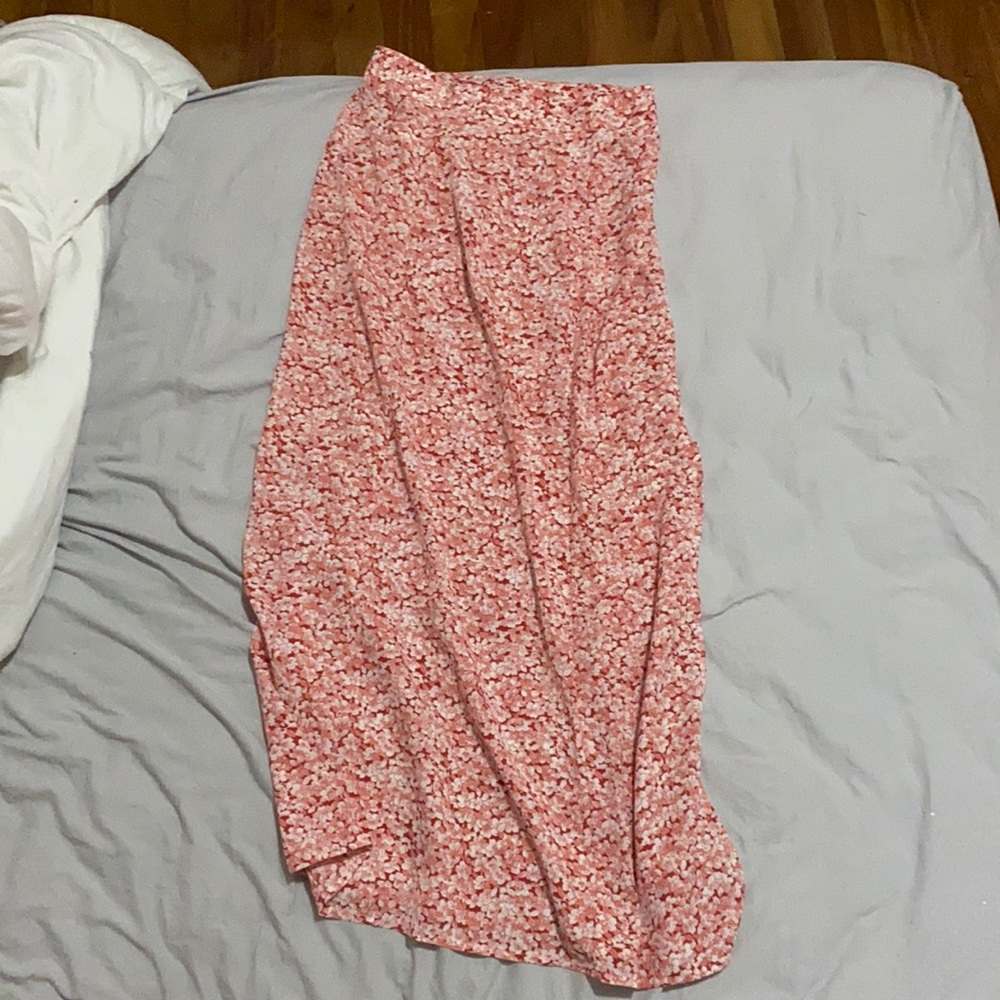 Long pink flower skirt